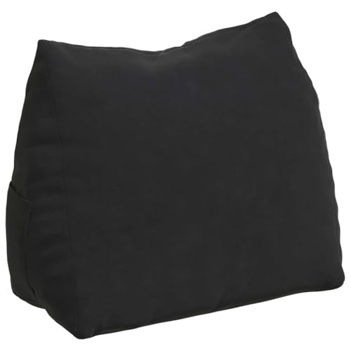 vidaXL Cojín de Espalda Negro 45 x 20 x 35 cm Tela de Pana, Decoración de Sala de Estar, Accesorios de sofá Modernos, Fundas Removibles, Cojines Suaves, cojín de Asiento Interior, cojín de relajación