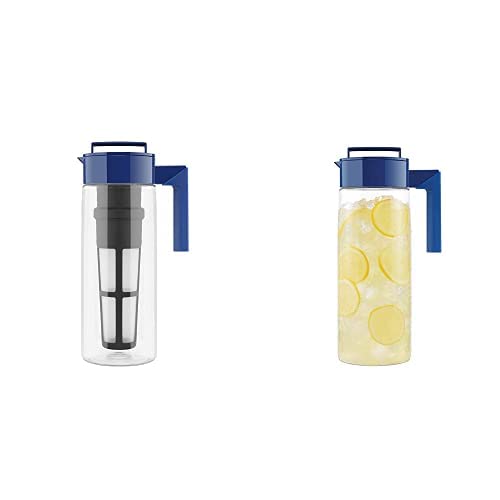Takeya Premium Quality Iced Tea Maker with Patented Flash Chill Technology Made in The USA, BPA Free, 2 qt, Blueberry and Takeya Patented and Airtight Pitcher Made in the USA, 2 Quart, Blueberry, 10034