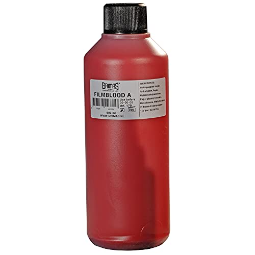 Grimas Filmblut, Farbe A, 500ml, Profi Kunstblut hochrealistisch, für Halloween, Karneval, Film, Theater und Unfalldarstellung, auswaschbares Fakeblut in Gelkonsistenz