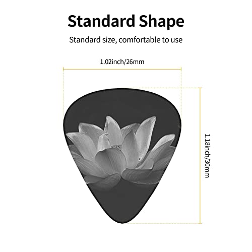 Ensemble de 12 médiators de guitare Lotus noir et blanc pour guitare acoustique, guitare électrique, contrebasse… - Les Beatles, Paul McCartney, John Lennon, RIngo Starr, George Harrison Ensemble de 12 médiators de guitare Lotus noir et blanc pour guitare acoustique, guitare électrique, contrebasse… – Image 5