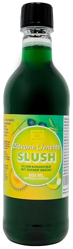 Zitrone-Limetten-Slushkonzentrat 500 ml, Mischungsverhältnis 1:5 | Slush-Eis | Crush-Eis | Wassereis | ohne künstliche Farbstoffe | für Slushie-Maker