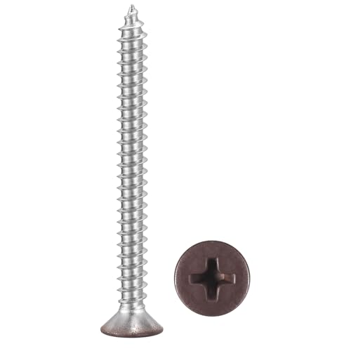 Vis à bois cruciformes #6 x 1-1/2 en acier inoxydable 304 pour meubles, lot de 50 pièces