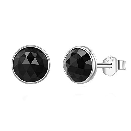 Kvinnors Örhängen, S925 Sterling Silver Enkla Örhängen Juni Vattendroppe Personlighet Inläggningar Svart Kristall Örhängen Örhängen