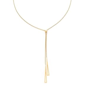 Lariat Gold Necklace for Women Dainty Adjustable Long Gold Y Necklaces 18k Gold Plated Tassel Triangle Long Bar Slip Chain Drop Pendant Necklace For Women
