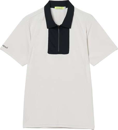 [ビバハート] ゴルフ ポロシャツ ピンタックモチーフ半袖ポロ 吸水速乾 ストレッチ 01124840 メンズ オフ白系 048