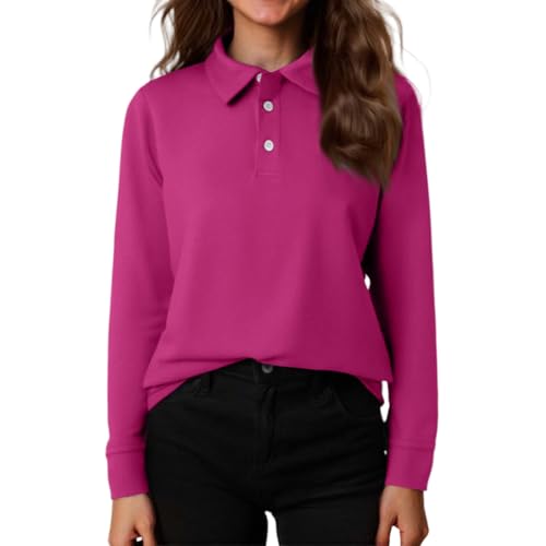 Girls' Long Sleeve Polo Shirt Classic Solid Color Soft Top School Uniform Casual Wear for Kids4