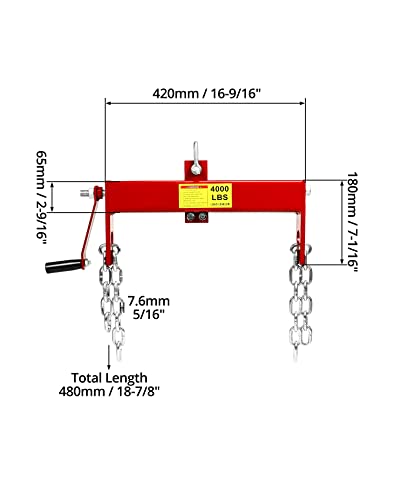 Équilibreur de charge pour moteur en acier robuste robuste QWORK rouge - 5