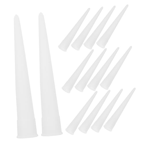 Balacoo 60pcs Glass Glue Nozzles for Bathroom Caulk Kit Grout Applicator Caulk Tube Tip Covers