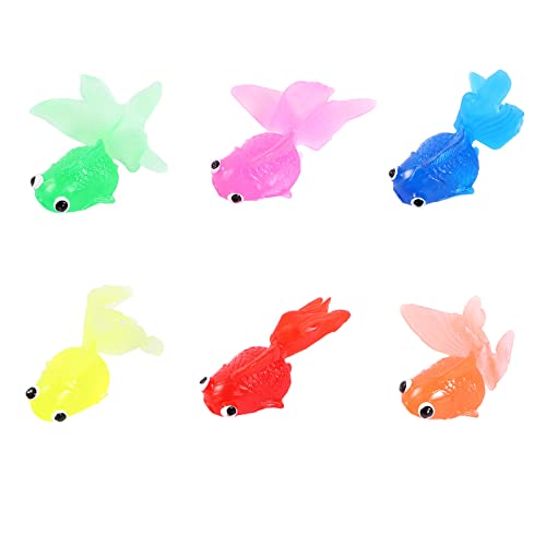 Floatdream 7 Pièces Petit Poisson Rouge Caoutchouc, Simulation Caoutchouc Poisson Rouge, Petit et Doux, für Jeux d'enfants, aux Activités Parents-Enfants, aux Soirées Ludiques