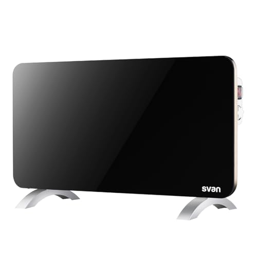 SVAN Radiador Plano 1 Elemento Svan 1500 W 2 Niveles de Funcionamiento Cristal Negro Manual