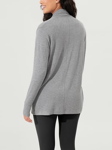 Image of ODODOS Women's Drape Open Front Cardigans Cozy Soft Long Sleeve Casual Wrap Outerwear with Pockets Thumb Hole