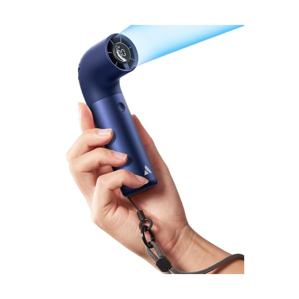 Aecooly Portable Handheld Fan, Powerful Turbo Mini Fan, 19000 RPM High Speed Aero Pro, 15H Max Cooling Time, 6 Speeds Aluminum Case, Pocket Rechargeable Personal Small Travel GIfts for Women Men -Blue