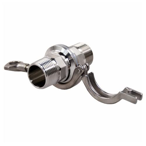 Accesorio de tubería triple abrazadera DN15 con junta silicona y virola roscada acero 304