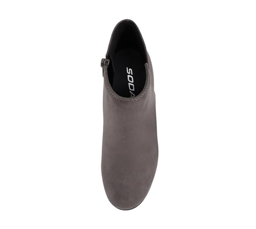 Image of Soda Ability - Mid Ankle Bootie w /Split Shaft and Zipper Stacked Wedge Heel