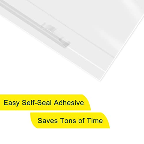 200 Count - 12" X 15", Self Seal 1.6 Mil Clear Plastic Poly Bags With Suffocation Warning For Clothing, T-Shirts, Pants-Resealable Adhesive,Not Strong Adhesive #TOP3