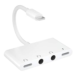 Lighting to Headphone Jack Audio Adapter&Splitter with Lighting Audio Jack Splitter + Dual 3.5mm Headphone Jack…