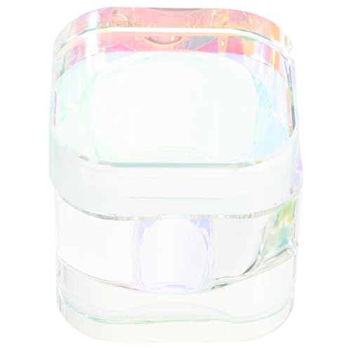 FRCOLOR ネイルアートブラシカップ 液体粉末容器 マニキュアアートディッシュ ダッペン皿 マニキュアネイルディッシュ 蓋付きネイルディッシュカップ ネイルリキッドホルダー ガラス