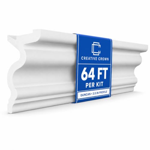 Creative Crown Duncan 64 Ft Foam Crown Molding Kit with LED Channel, 3.5"