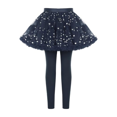 Little Girls Ruffle Tutu Leggings Pants with Skirt Sparkle Solid Pantskirt Kids Footless Culotte