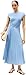 Tommy Hilfiger Damen Kleid Rib Midi Fit & Flare, Blau (Brisk Blue), S