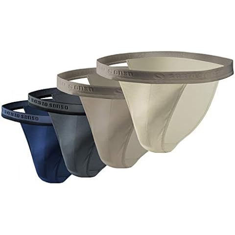 Sesto Senso Mens Briefs Cotton Multipack Sexy Underpants Comfortable Basic Underwear for Men Tanga (M,4 Beige +) Cover