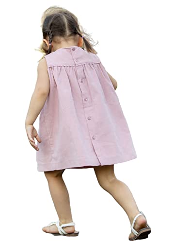 PHLONA Little Girl's Corduroy Smocked Sleeveless Dress4
