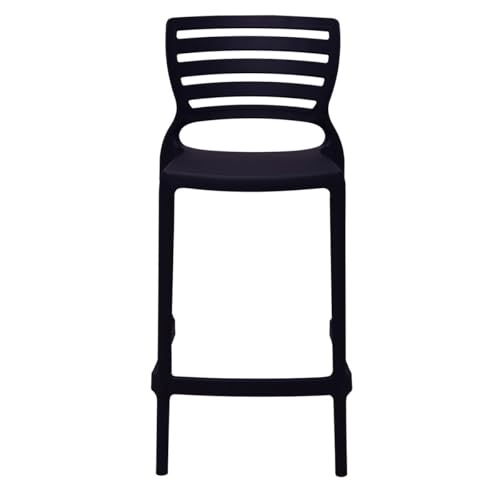 Banqueta para Cozinha Alta Tramontina Sofia Preta em Polipropileno Empilhável