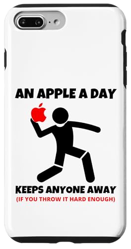 An Apple a Day Keep Anyone Away Funny Office T�V���c �X�}�z�P�[�X iPhone 7 Plus/8 Plus �p