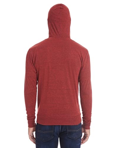 Threadfast Apparel Unisex Triblend Full-Zip Light Hoodie XL CARD BLCK TRBLND2