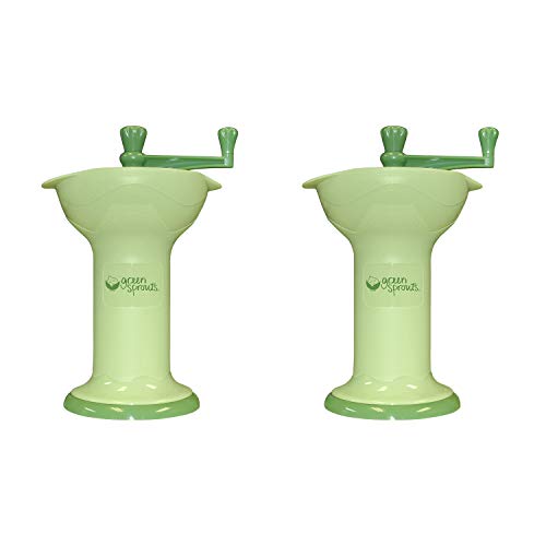 green sprouts Fresh Baby Food Mill | Easily purees Food for Baby | Seperates Seeds & Skins from Puree, Compact Size, No Batteries or Electricity Needed, Dishwasher Safe - 2 Pack