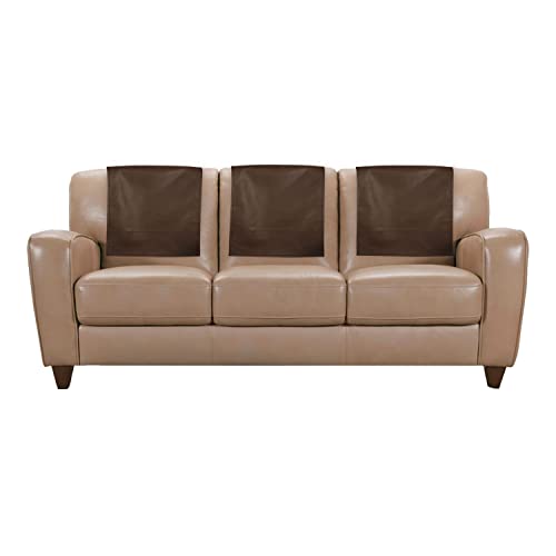 LL LEATHER LOVERS Leather Recliner Chair Headrest Cover - Sofa, Love Seat, Furniture Protector, Slipcover Theater Seat Cover/SlipCover for Home & Office, 18x26 Inches - Brown (03) Pack of 1
