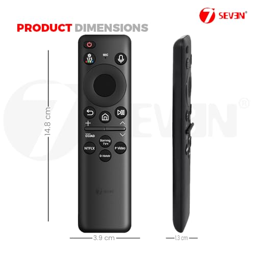 Image of 7SEVEN BN59-01432A Compatible with Samsung Tv Remote with Solar Cell Charge Inbuilt Battery Suitable for Samsung Neo QLED 8K HDR Smart Television, Bluetooth Voice Command - Pairing Must!