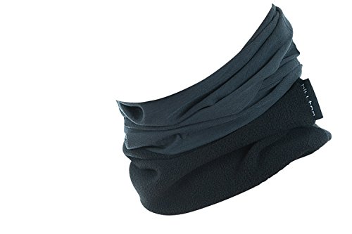 Preisvergleich Produktbild Hilltop® Polar Multifunktionstuch mit Fleece, warmes Motorrad Halstuch, Schlauchschal, Ski Gesichtsmaske für Damen und Herren, Farbe:Grau uni mit schwarz