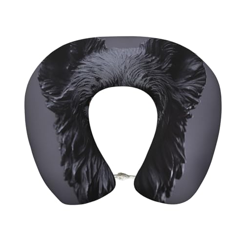 Almohada de espuma viscoelástica U para viaje negro miniatura 1