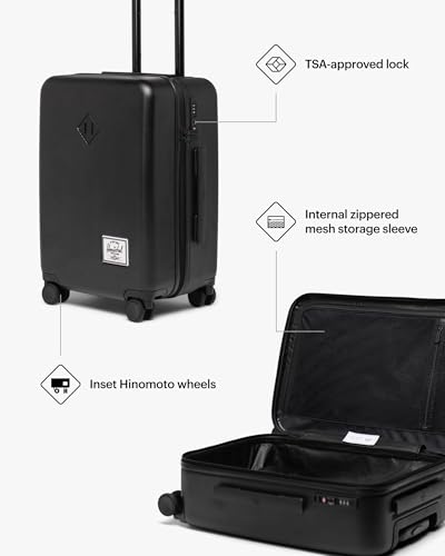 Herschel Supply Co. Heritage Hardshell Luggage, Black, Carry-On 21-Inch3