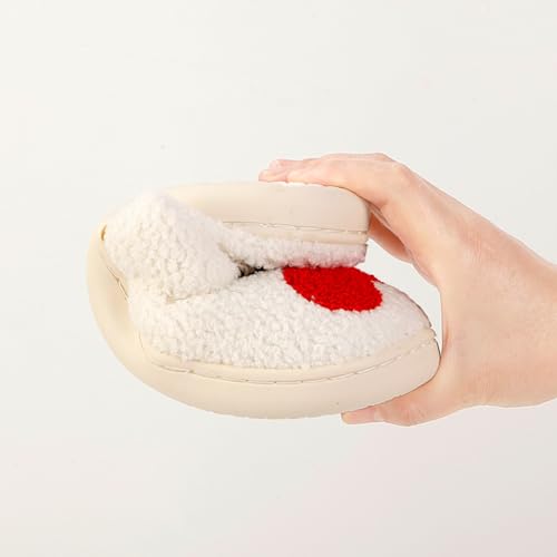 Image of Women's Men's Happy Face Heart-shaped Cat Slippers - Retro Leopard Print, Memory Foam, Soft Plush, Warm, Anti-Slip Home Shoes
