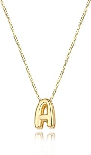 ARISTAL Jewellery Gold Letter Necklace 14k Gold Plated Necklace Cute Bubble Letters Choker Necklace for Women And Girls Tr... Price In India