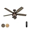 Hunter fan 52 inch casual weathered copper outdoor ceiling fan with led light kit and remote control renewed  urban country home decor