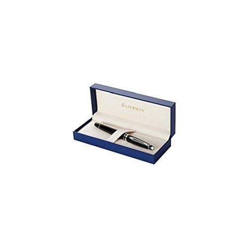 WATERMAN Expert Black Lacquer Starter Bundle: Fountain Pen (fine nib) + Converter + WATERMAN Intense Black ink bottle