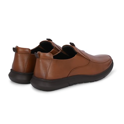 Image of Blue Leather By Centrino Genuine Leather Men's Formal Slip on Loafers |Comfort Trendy Non Lace-Up Design |Flexible Mocassins |Leather with Anti-Skid Sole |Perfect for Office Wear & Formal Dress (3997)