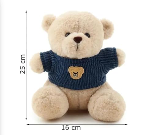 Image of HUG 'n' FEEL SOFT TOYS Teddy Bear with T-Shirt, 25 cm Plush Soft Toy for Kids, Ultra-Soft Stuffed Animal for Birthday, Anniversary, Valentine's Day Gift (Brown)