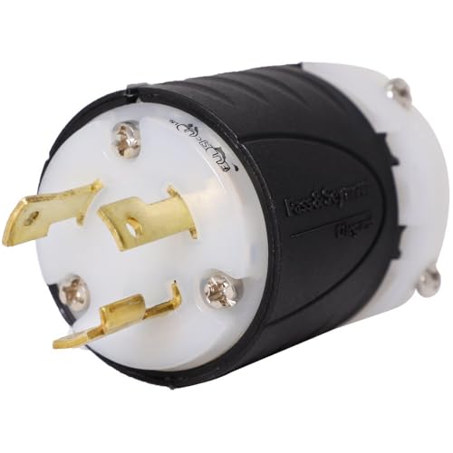 IronBox Electric - NEMA L5-30P Plug - Rated for 30 Amps, 125V - 3-Wire Design - UL Listed Extension Cord Plug Replacement- Mounts onto 10/4 or 8/4 AWG Cable - Ideal for Indoor & Outdoor Use(1 Pack)
