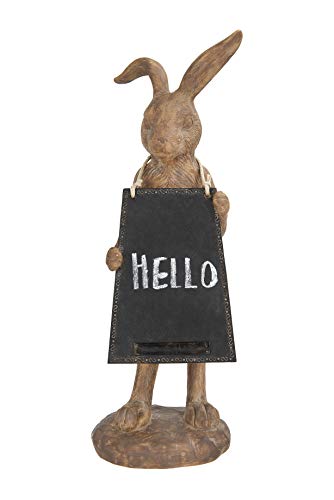 Rabbit Figurine Holding Working Chalkboard