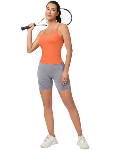 Image of MathCat Workout Tank Tops for Women with Built in Bra, Sleeveless Gym Tops Seamless Racerback Athletic Yoga Shirts