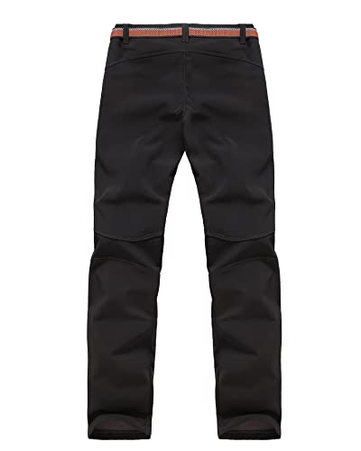 VERTAST Damen Wanderhose Warm Gefüttert Winddicht Winter Softshellhose Skihose Snowboardhose Trekkinghose Outdoorhose zum Wandern und für viele Outdoor-Aktivitäten, Schwarz, M/38