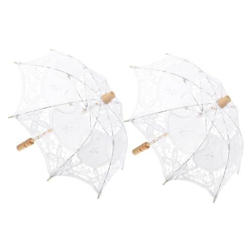 Parapluie mariage dentelle blanc léger contre la chaleur en cérémonie