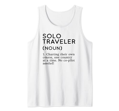 Definición de viajero solo, divertido viaje de aventura de pasión por los viajes Camiseta sin Mangas