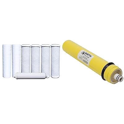 Watts Premier Water Filter Replacement Kit (7 Pack) and RO Water Filter Membrane Replacement (1 Count)