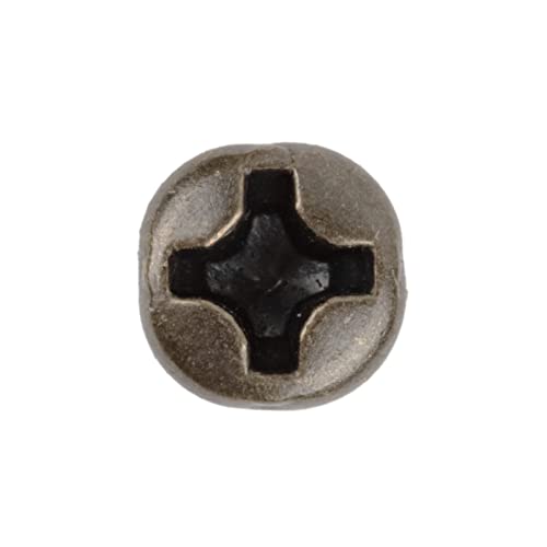 #3 x 1/2" Antique Brass Pan Head Phillips Drive Screws - Pack de 25 - Tornillos para sujeta tarjetas, gabinetes, carpintería, muebles antiguos y modernos - PH312-SAB miniatura 2