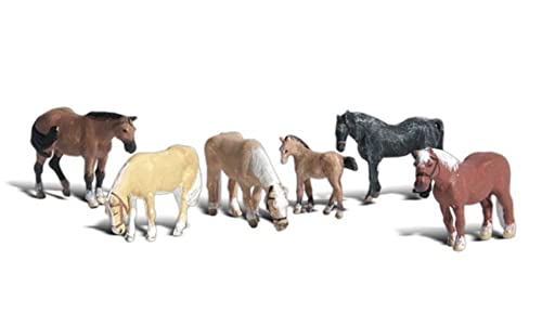 Farm Horses Woodland Scenics N WOOA2141 figurines de ferme miniatures pour diorama